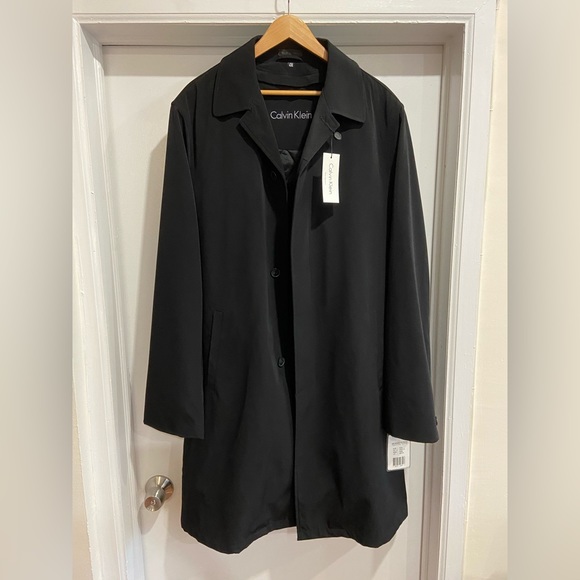 Calvin Klein Men’s Park Trench/Raincoat-42XL in Black- BRAND NEW, NEVER WORN - Picture 1 of 10